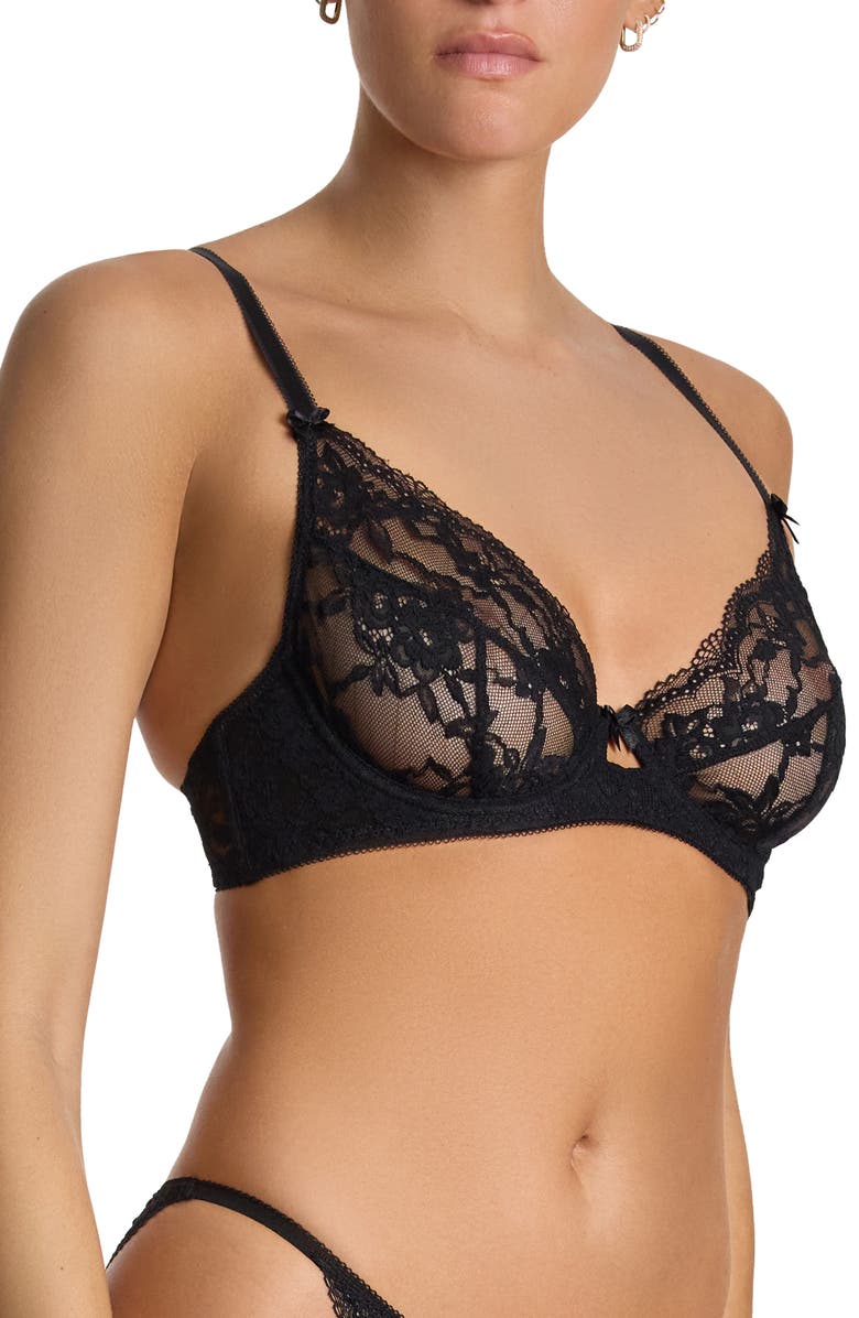 Hanky Panky x Lexi Wood Stephanie Lace Underwire Bra, Alternate, color, Black