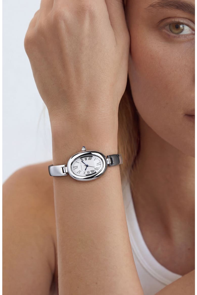 York Bracelet Watch, 32mm x 20mm, Alternate, color, SILVER/WHITE