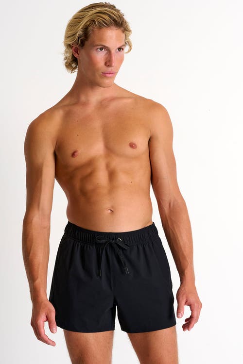 Shan Short Fit, Stretch And Quick Dry Swim Trunks In Black