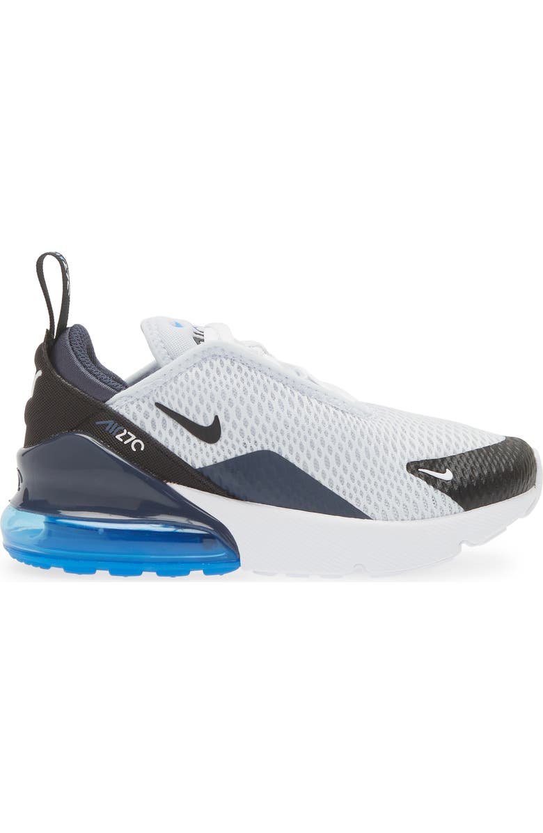 Nike Kids' Air Max 270 Sneaker, Alternate, color, Football Grey/ Black/ Blue
