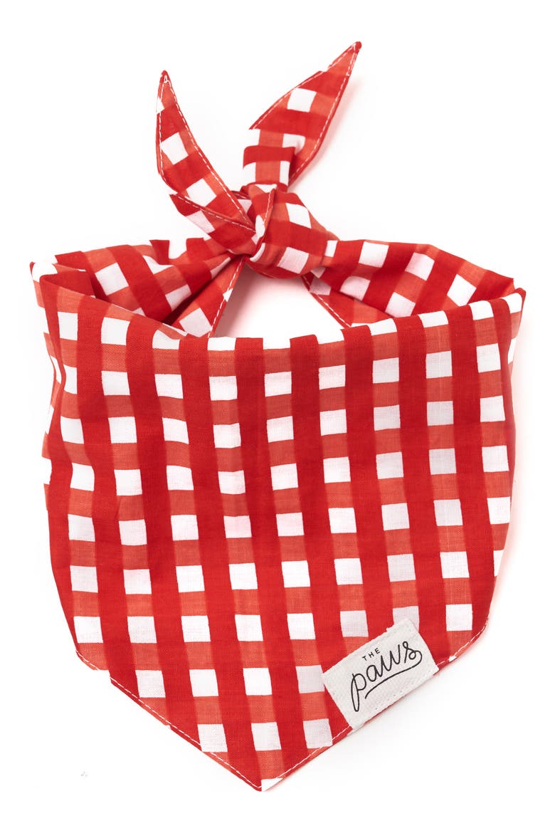 Classic Red Check Dog Bandana, Main, color, CLASSIC RED CHECK