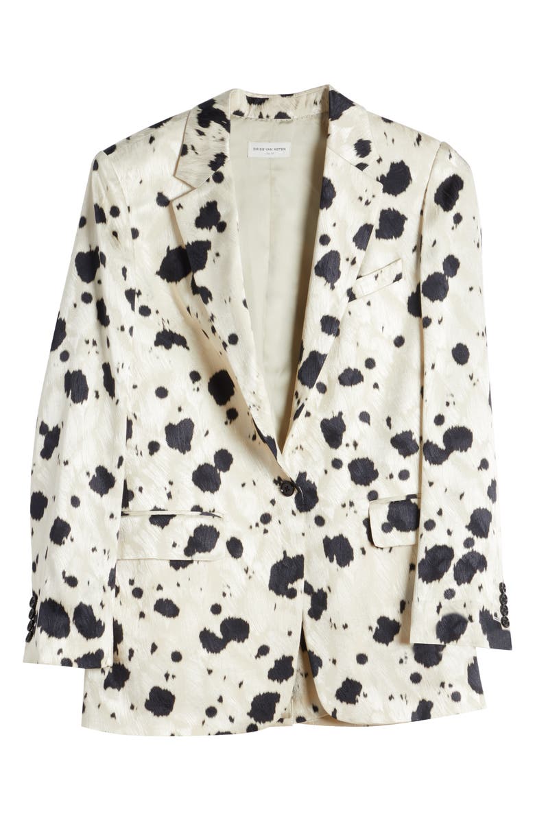 Dries Van Noten Blanchet Ink Spot Print Single Breasted Blazer, Alternate, color,
