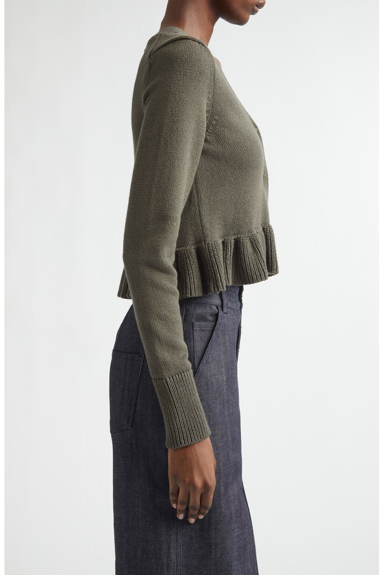 Prisca Cotton & Silk Cardigan, Alternate, color, OLIVE COTTON SILK BLEND