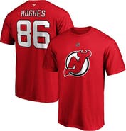 FANATICS Men's Fanatics Branded Jack Hughes Red New Jersey Devils Big & Tall Name & Number T-Shirt