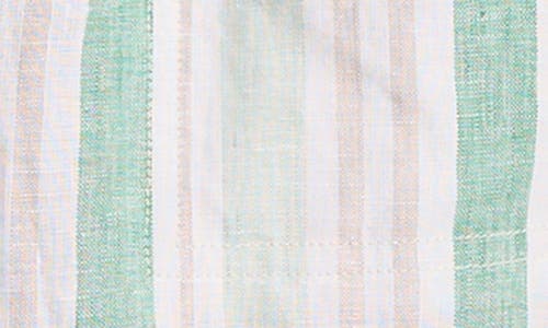 Tommy Bahama Seabright Stripe Linen Drawstring Shorts In Green