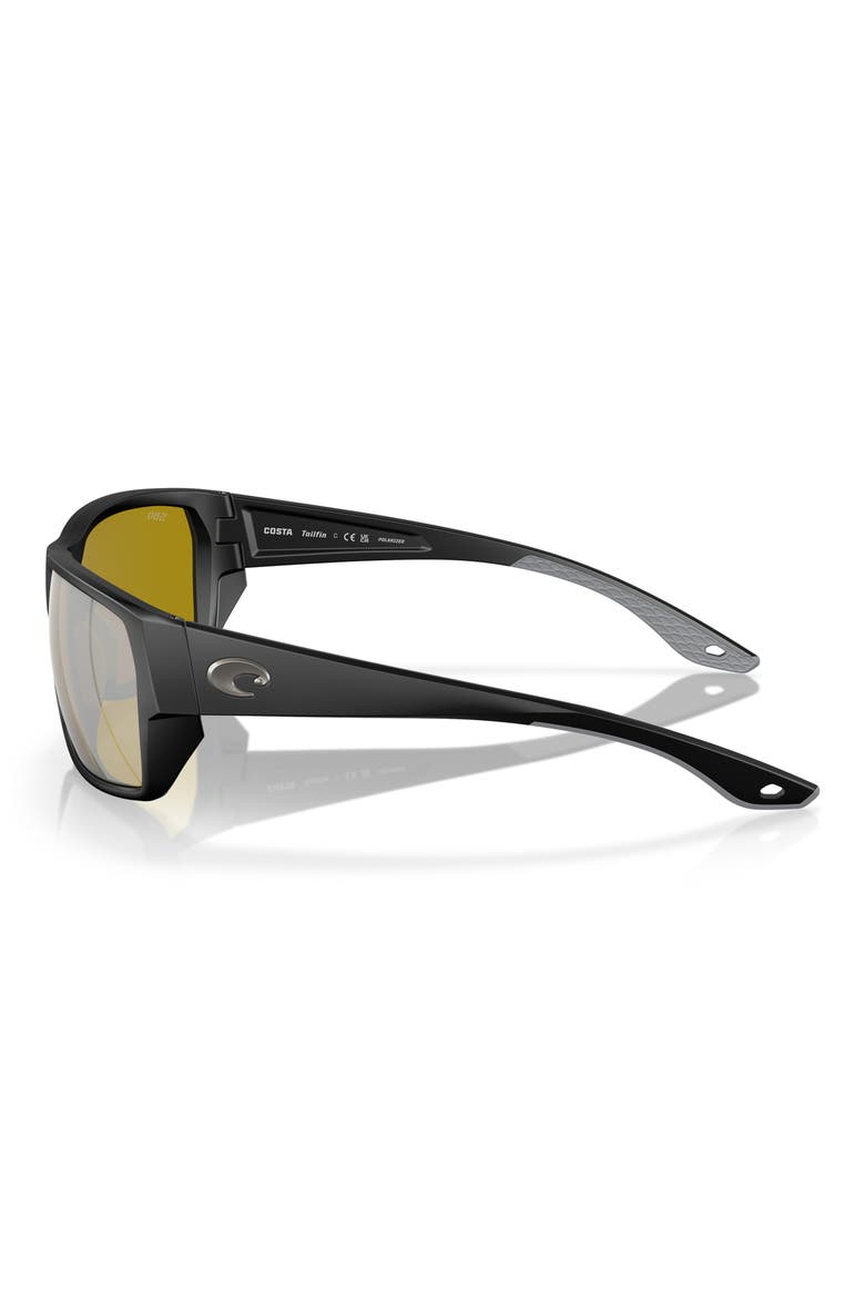 Tailfin 60mm Polarized Sunglasses, Alternate, color, BLACK/ DARK SILVER