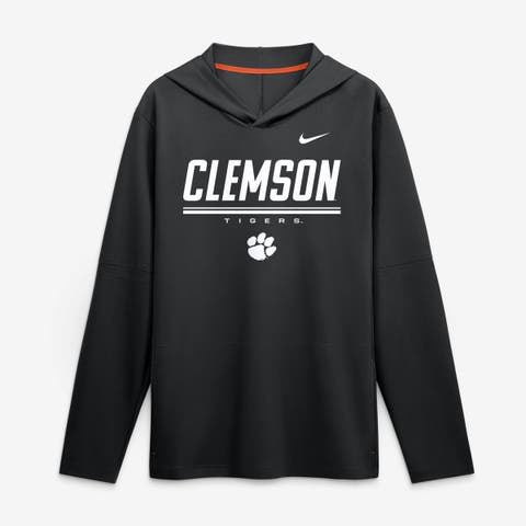 Men's Nike Black Clemson Tigers 2026 Sideline Lightweight Long Sleeve Hooded Dri-FIT Top