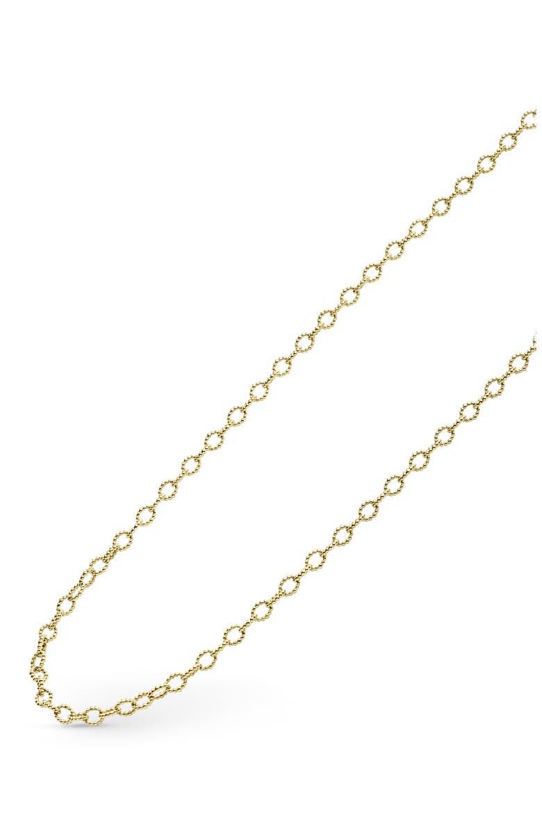 Signature Caviar Beaded Link Necklace, Alternate, color, GOLD
