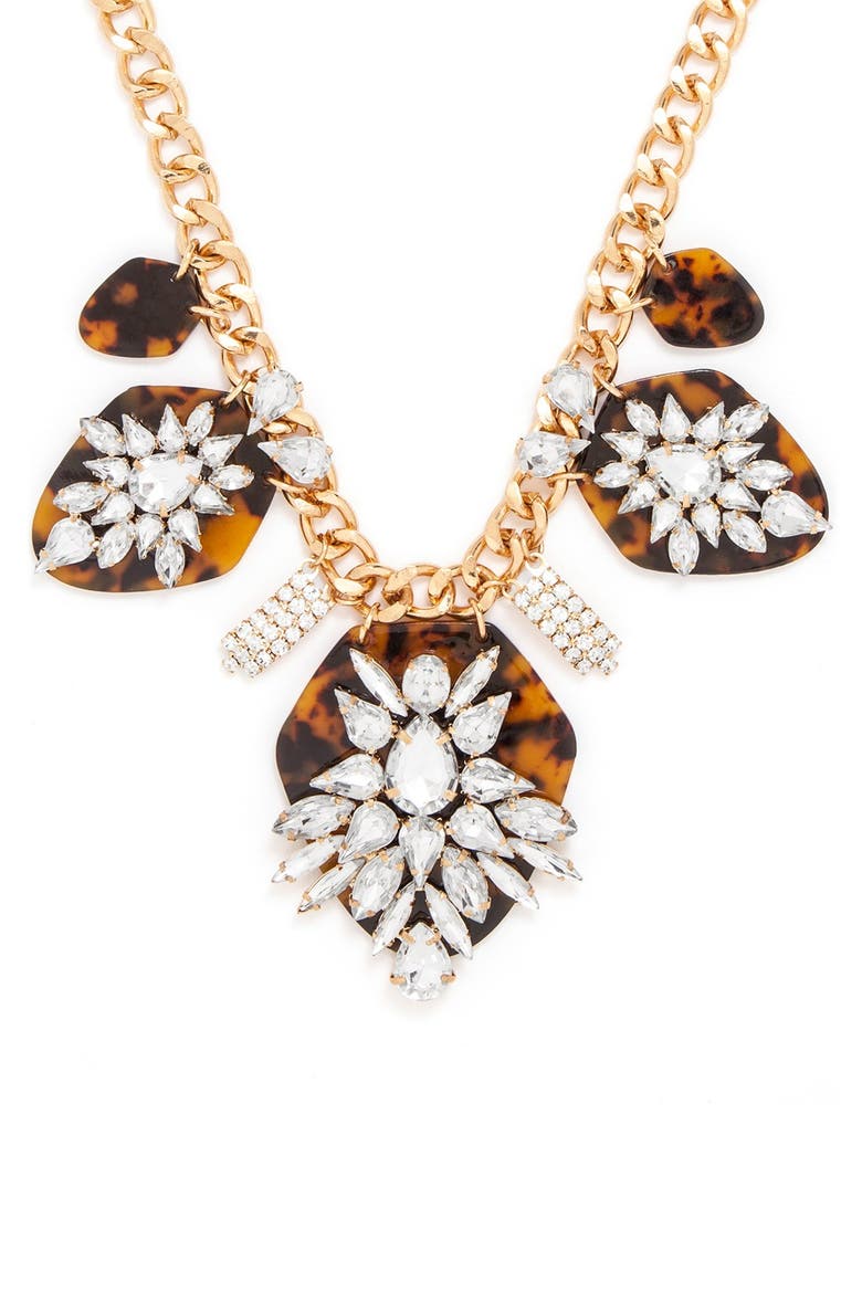'Constellation' Frontal Necklace, Alternate, color, TORTOISE/ CLEAR/ GOLD