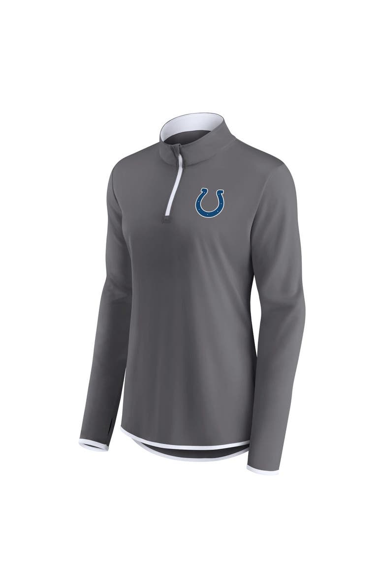 FANATICS Women's Fanatics Branded  Gray Indianapolis Colts Corner Long Sleeve 1/4 Zip Top, Alternate, color, 