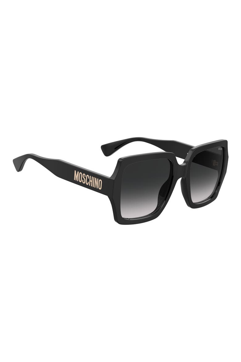 56mm Gradient Square Sunglasses, Alternate, color, BLACK