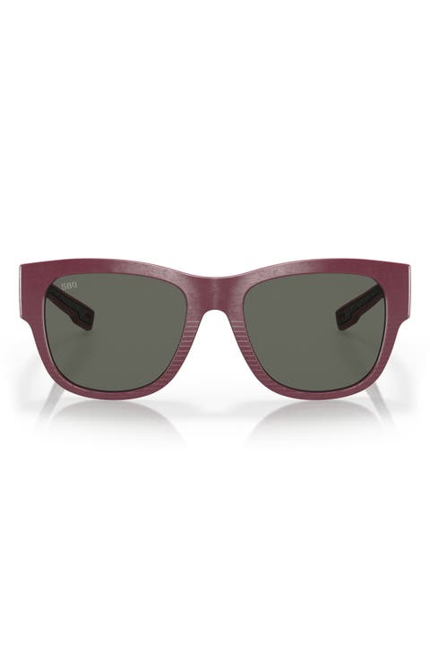 Caleta 55mm Polarized Square Sunglasses