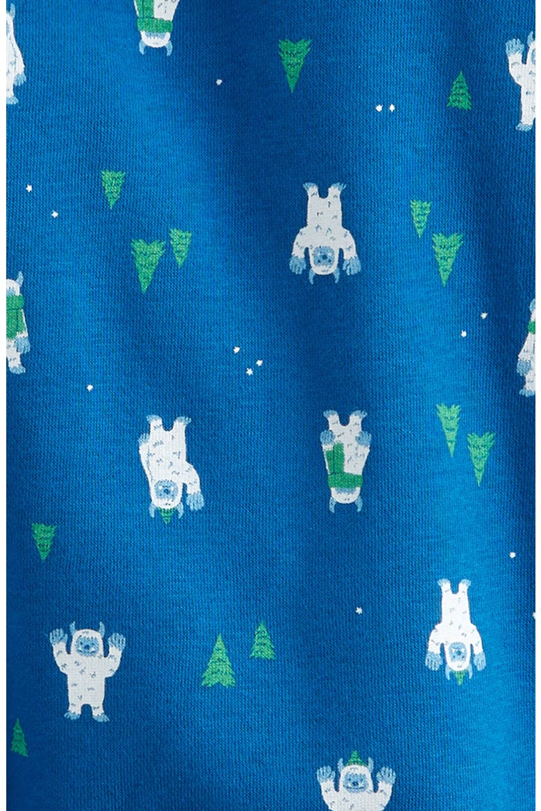 Cozy Hooded Romper, Alternate, color, BLUE EMPIRE COZY YETI
