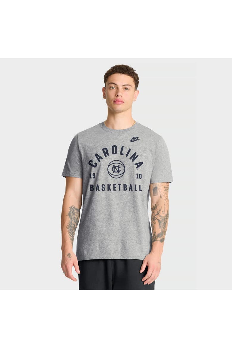 Men's Nike Heather Gray North Carolina Tar Heels Basketball Legacy Arch T-Shirt, Main, color, Heather Gray