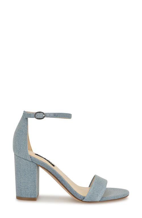 Nine West Toniann Ankle Strap Sandal In Light Blue