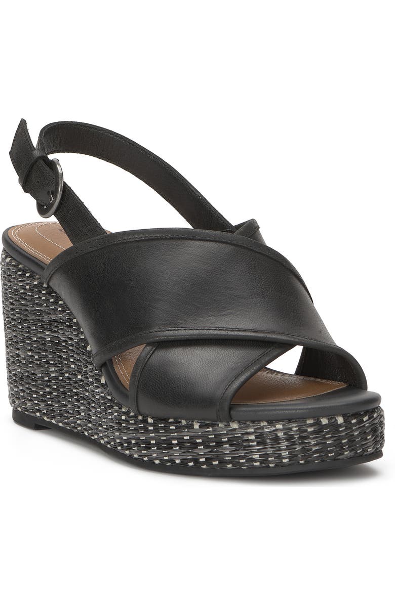 Lucky Brand Crissa Platform Wedge Espadrille Sandal, Main, color, Black