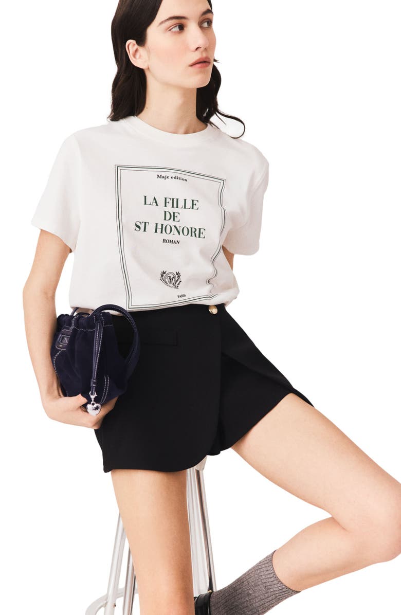 maje Layered-effect suit shorts, Alternate, color, Black