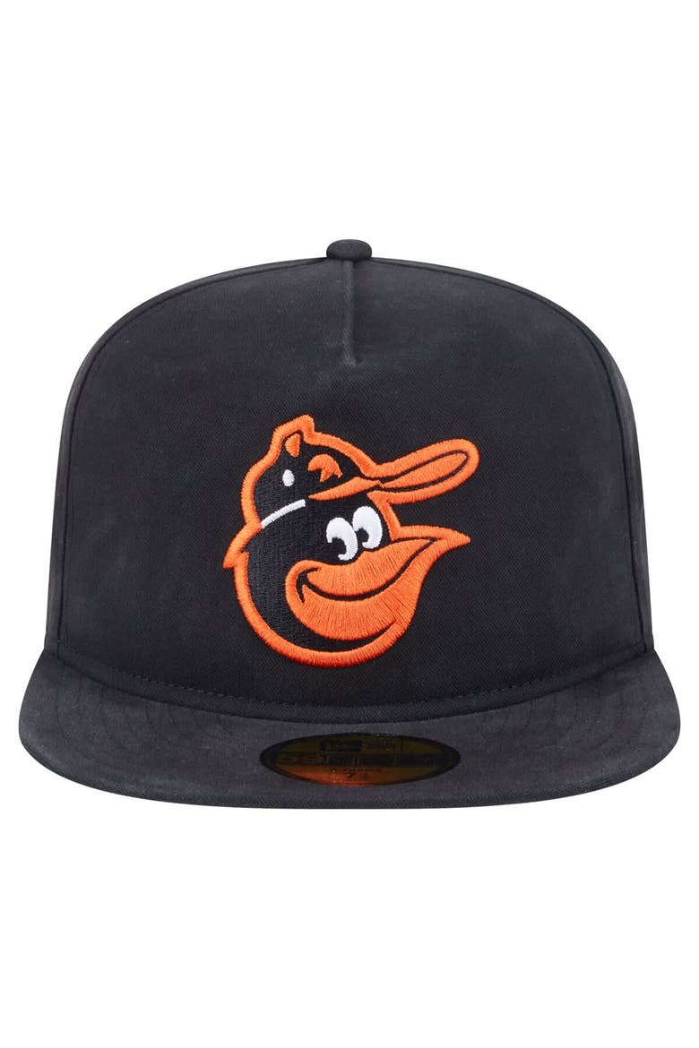 Men's New Era  Black Baltimore Orioles Championship Side Flag A-Frame 59FIFTY Fitted Hat, Alternate, color, Black