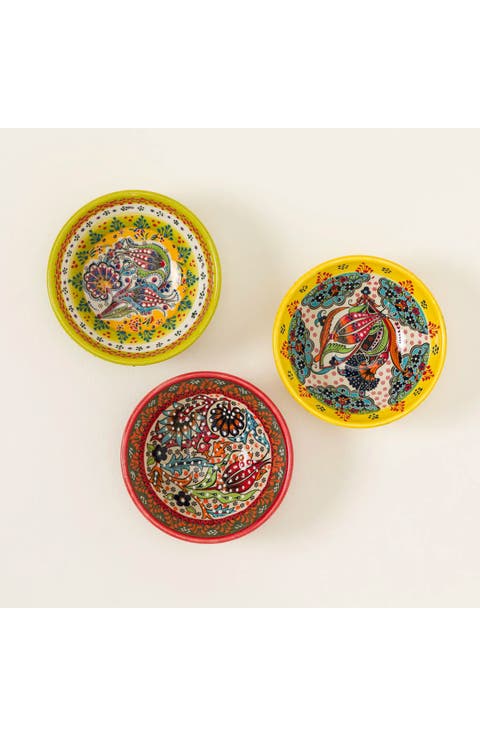 Garden Mezze Snack Bowls - Set of 3 by Natto