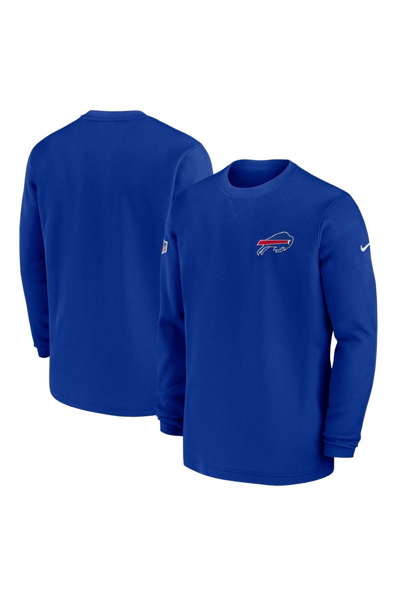 Men's Nike  Royal Buffalo Bills 2023 Sideline Throwback Heavy Brushed Waffle Long Sleeve Top, Alternate, color, Royal