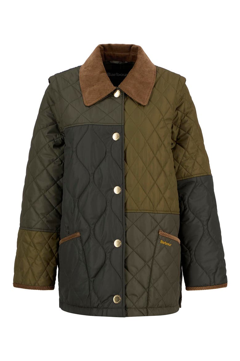 Lorrie Convertible Quilted Jacket, Alternate, color, FERN LEAF/ SAGE/ LIGHT SAGE