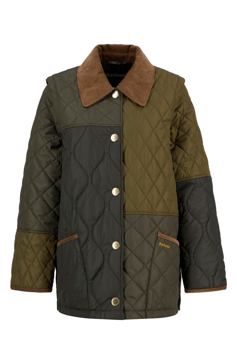 Barbour Lorrie Convertible Quilted Jacket, Alternate, color, Fern Leaf/ Sage/ Light Sage