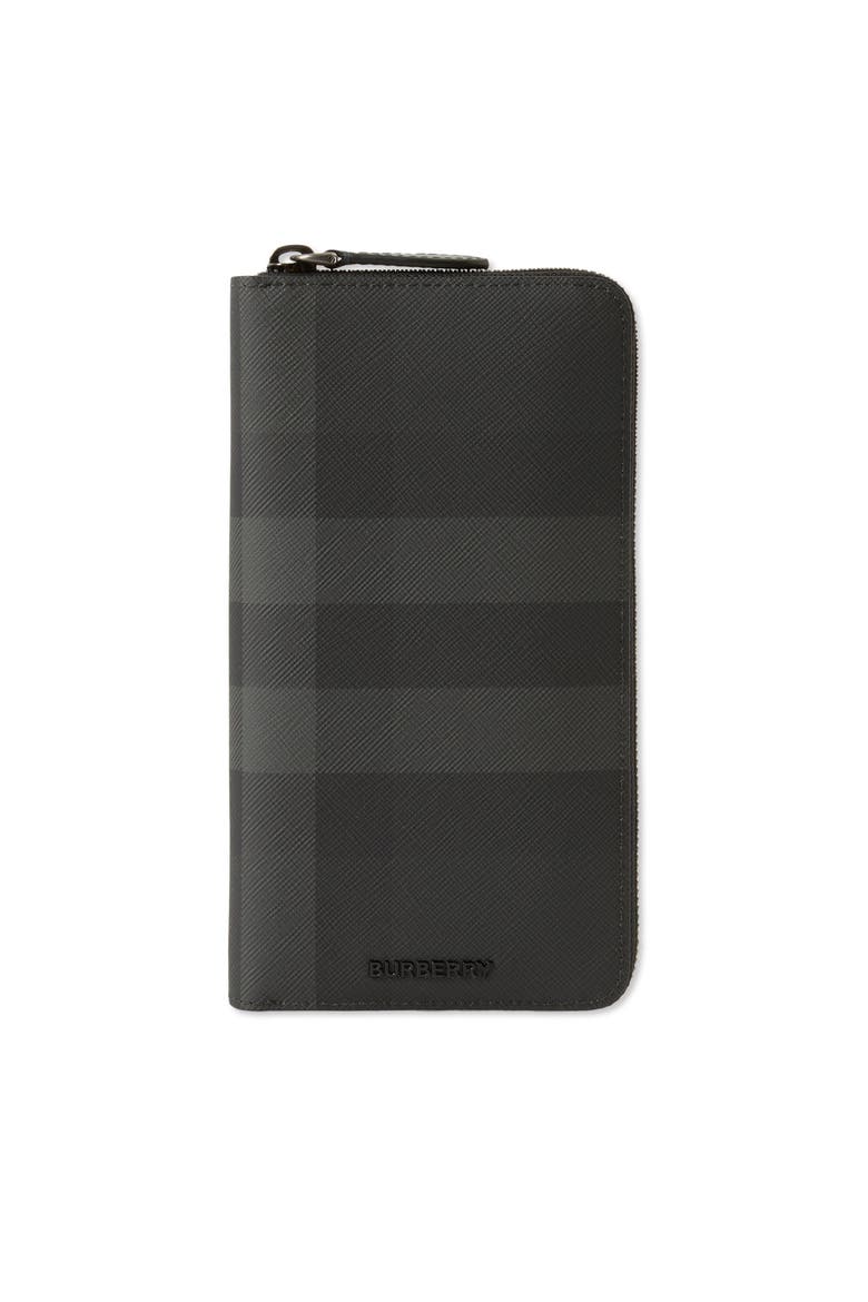 Check Zip Wallet, Main, color, Charcoal grey