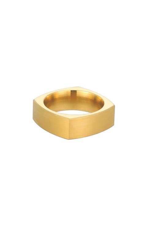 Men's 18k Gold Plated Square Band Ring