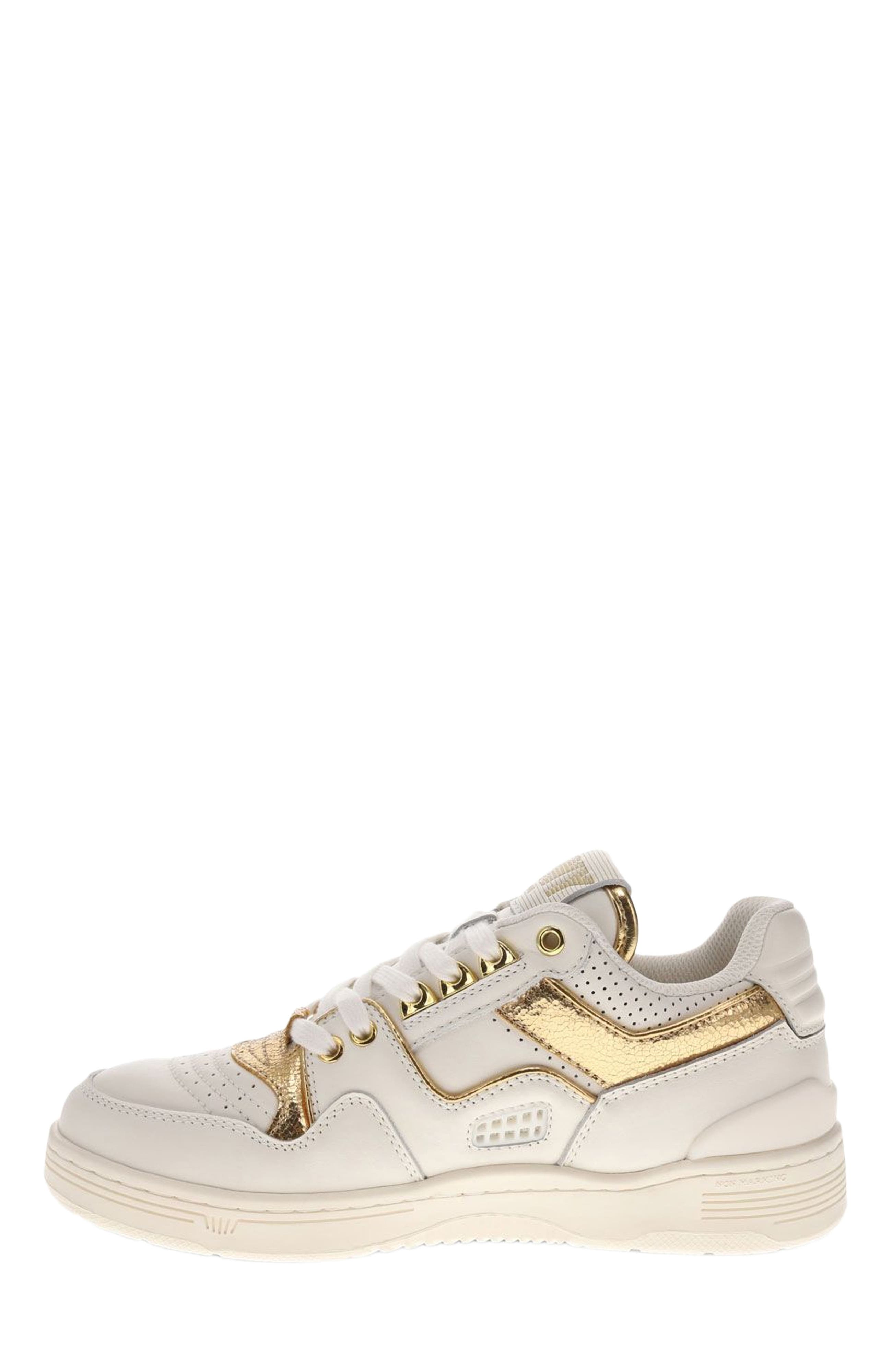 PONY M100 Low Metallic Sneakers, Alternate, color, Snow White/Gold