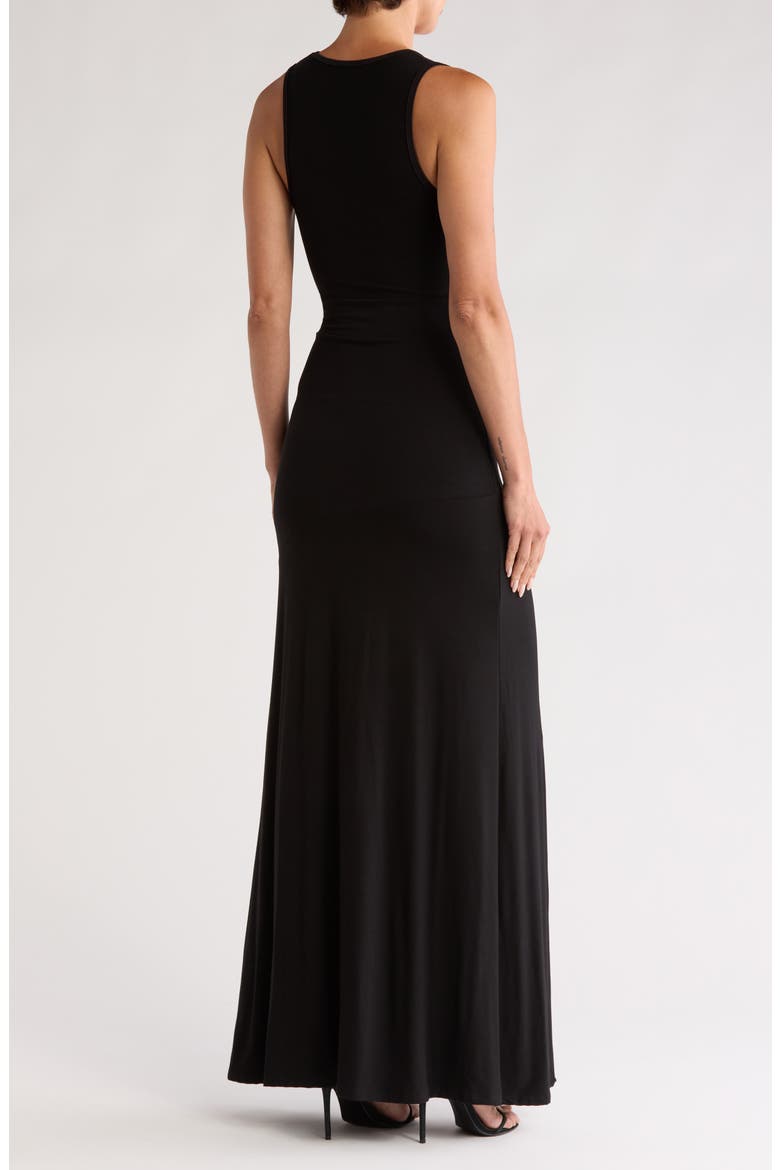 Faux Wrap Maxi Dress, Alternate, color, BLACK