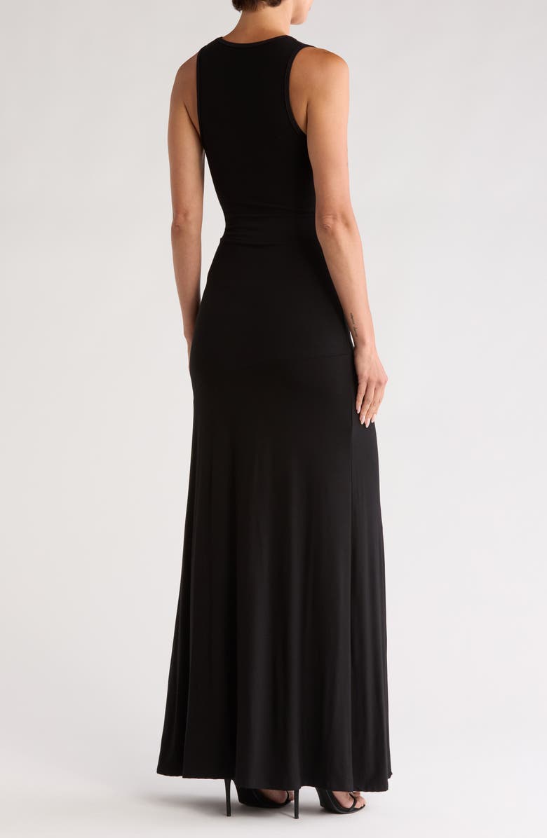 GO COUTURE Faux Wrap Maxi Dress, Alternate, color, Black