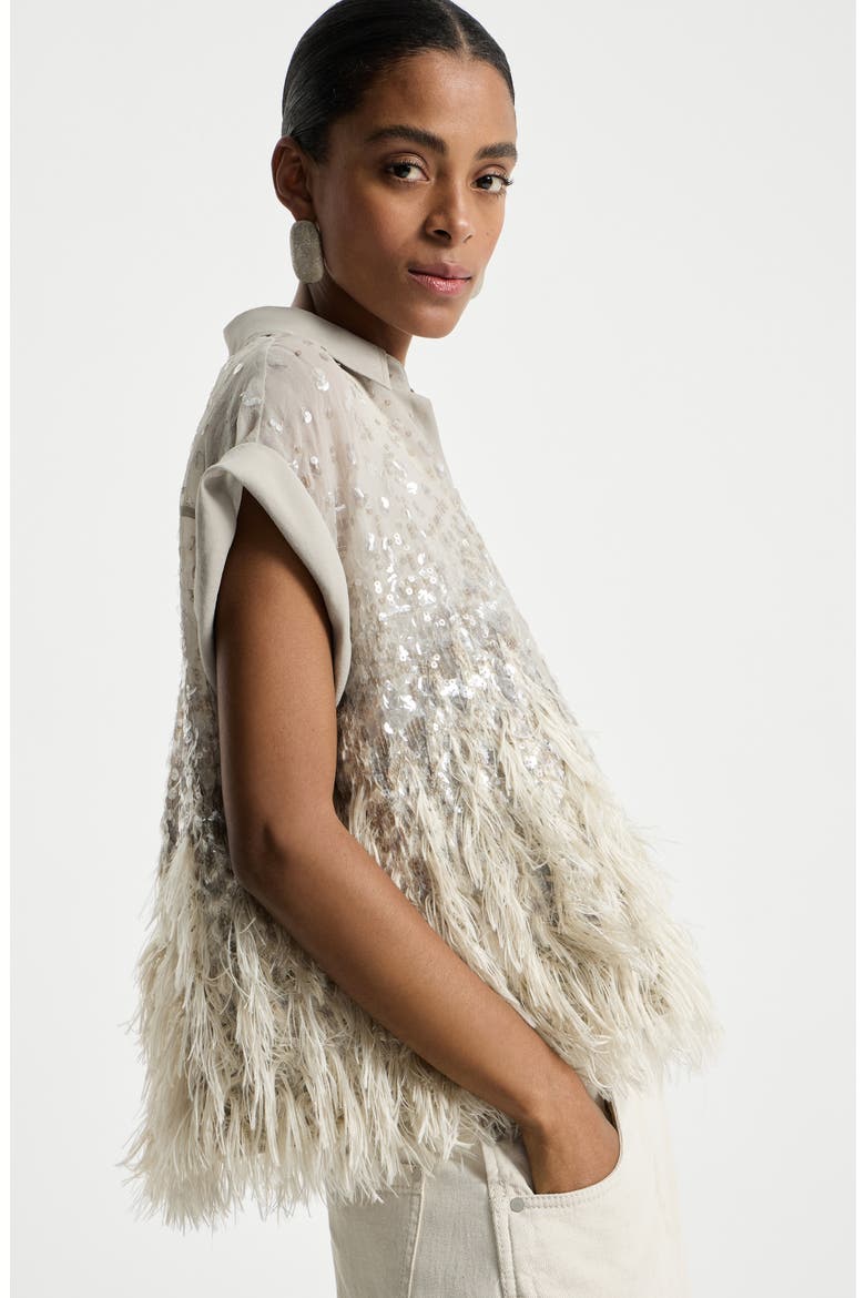 Dazzling dégradé shirt, Alternate, color, Silver