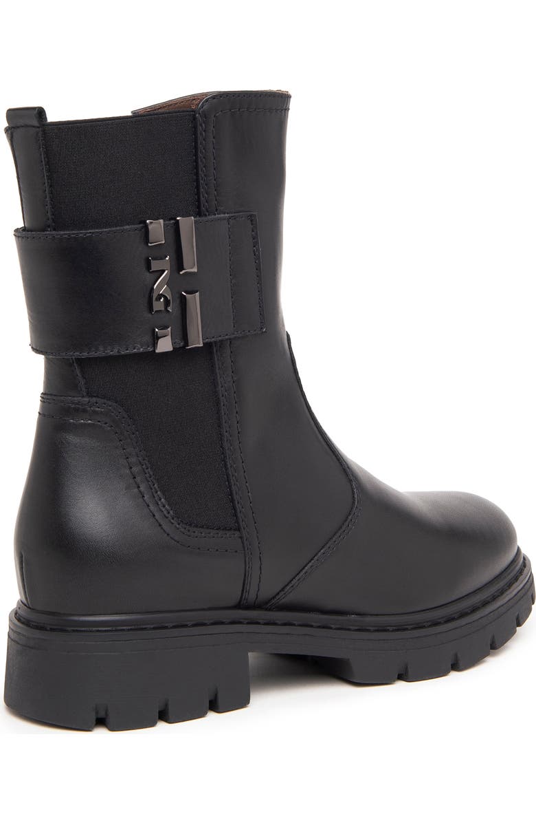 NeroGiardini Logo Strap Bootie, Alternate, color, Black