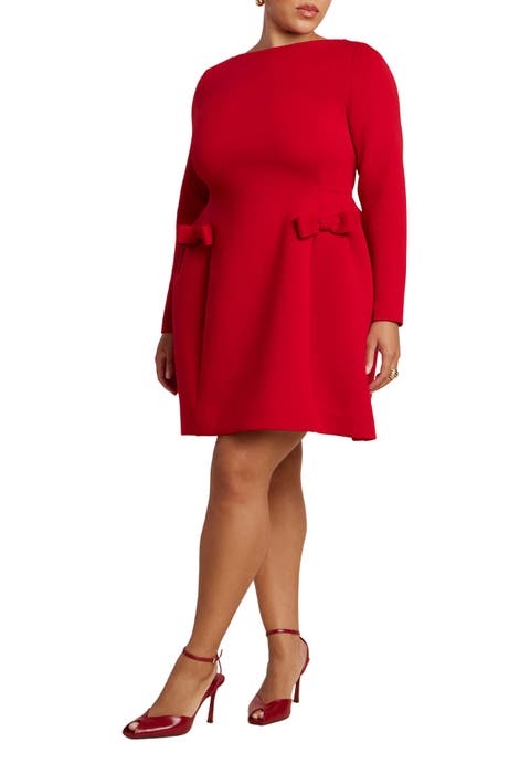 Long Sleeve Mini Dress With Bow Detail