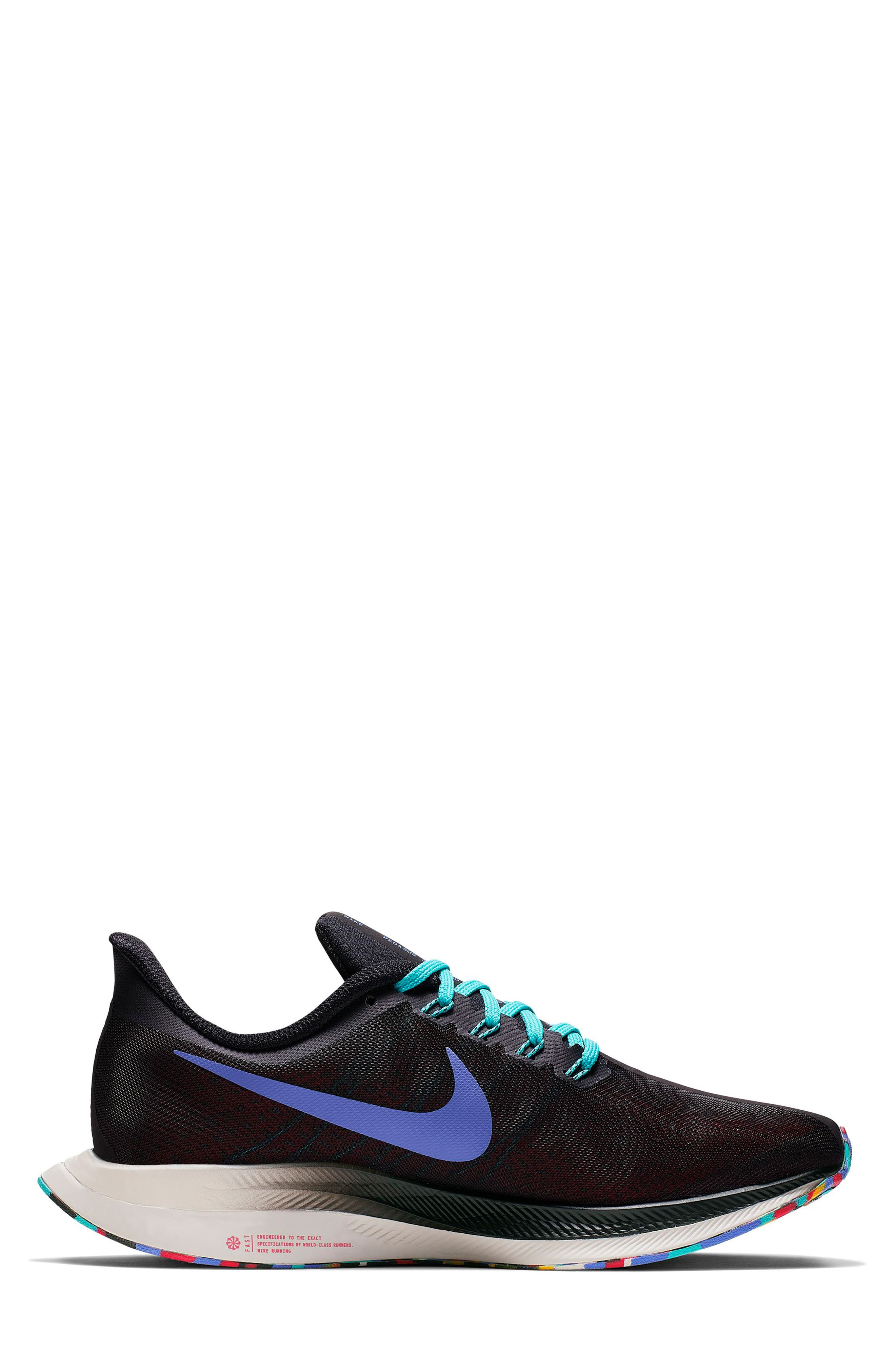 Zoom Pegasus 35 Turbo Running Shoe, Alternate, color, BLACK/ SAPPHIRE/ EMBER GLOW