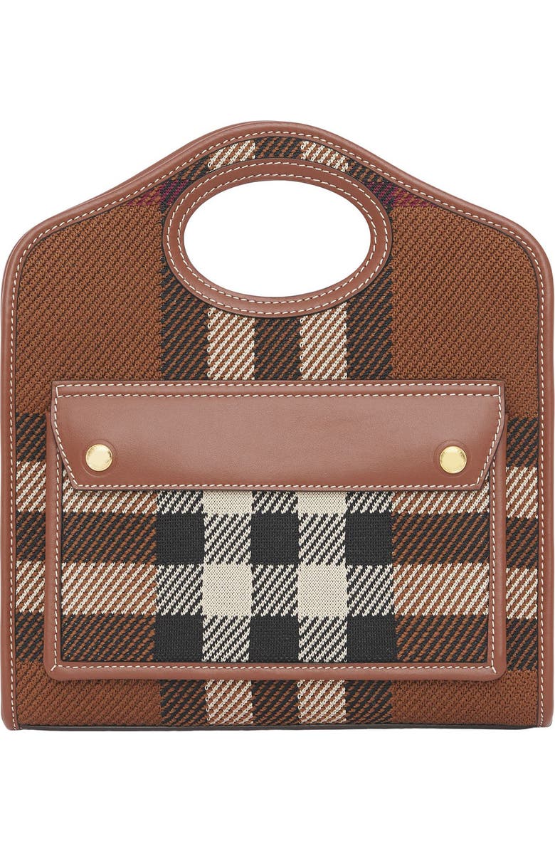 Burberry Mini Check Jacquard Pocket Bag, Main, color,