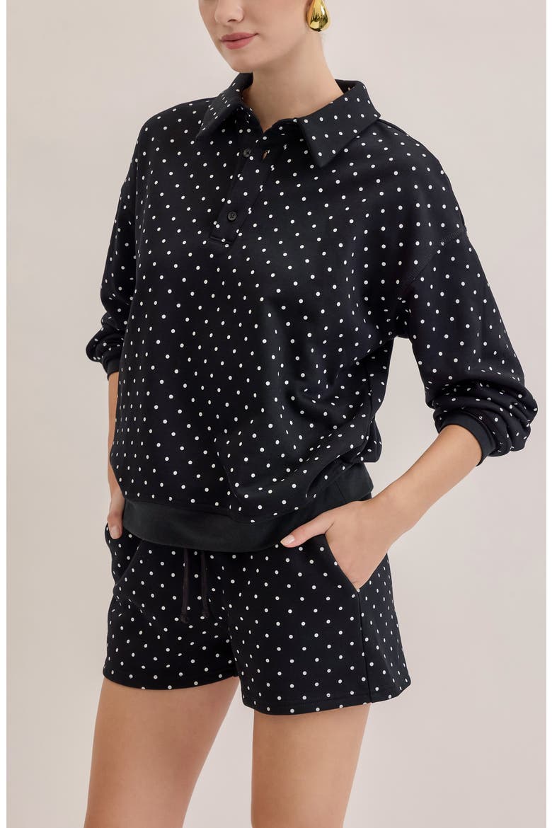 Joey Polka Dot Sweatshirt, Alternate, color, BLACK WHITE DOTS