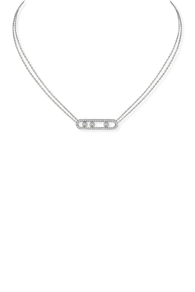 Move Pavé Diamond Pendant Necklace, Alternate, color, WHITE GOLD