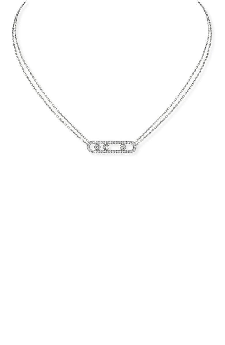 Messika Move Pavé Diamond Pendant Necklace, Alternate, color, White Gold