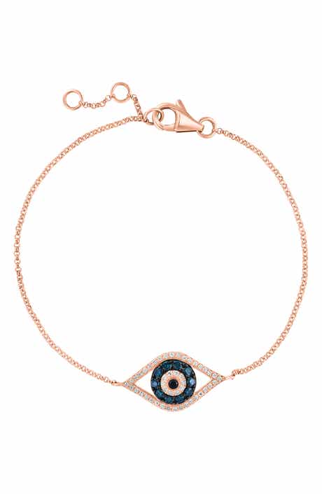EFFY Diamond & Blue Topaz Evil Eye Charm Bracelet