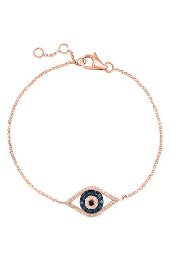 Effy Diamond & Blue Topaz Evil Eye Charm Bracelet