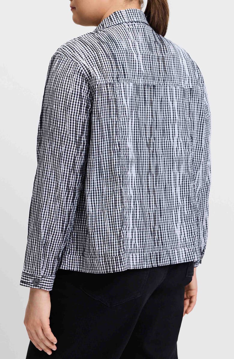 Foxcroft Thelma Gingham Crinkled Shirt Jacket, Alternate, color, 