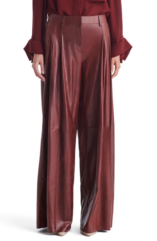 TWP Didi Wide Leg Leather Pants in Warm Brick 