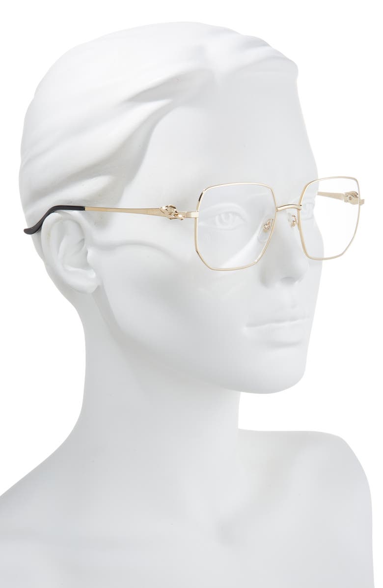 Cartier 57mm Rectangular Optical Glasses, Alternate, color,