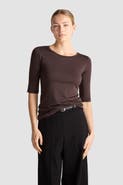 Residus Caline Fitted Elbow Sleeve Jersey Top