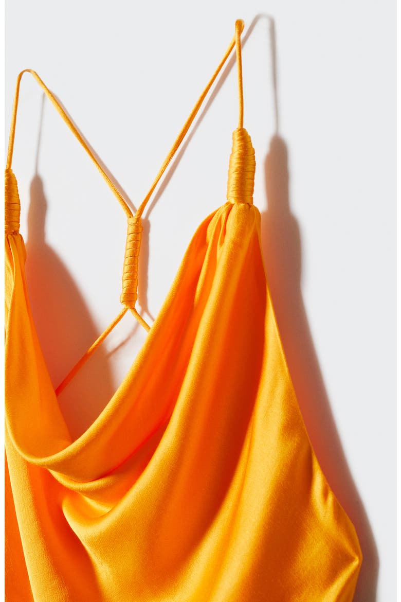Cowl Neck Satin Slipdress, Alternate, color, ORANGE