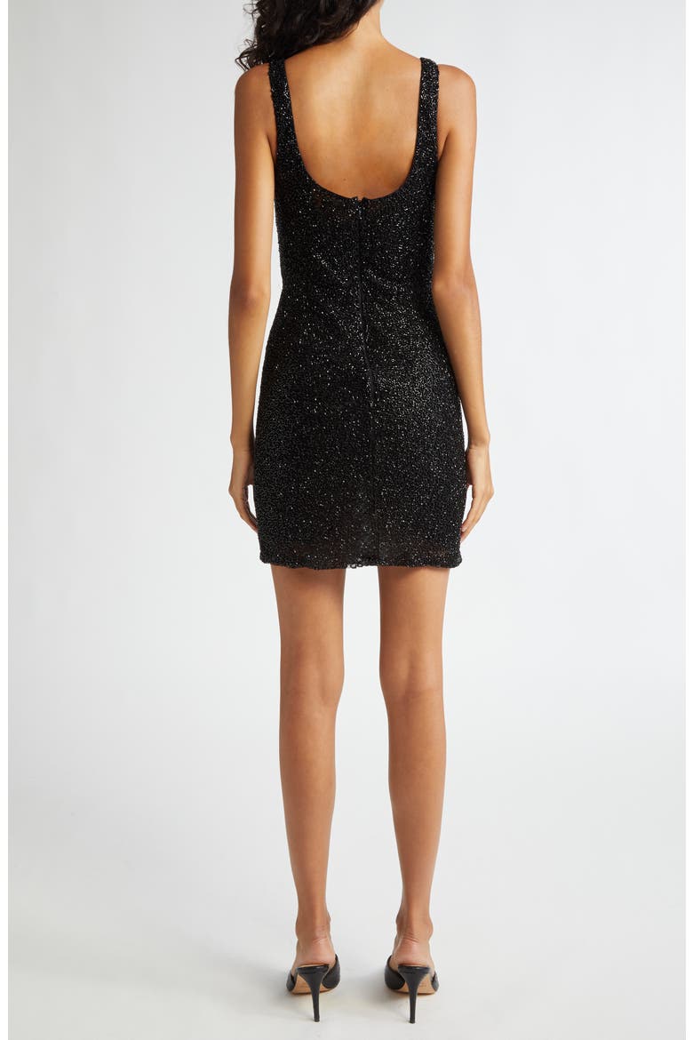 Inori Beaded Mesh Minidress, Alternate, color, BLACK