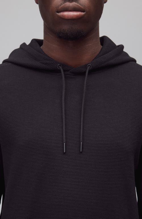 Reigning Champ Lightweight Waffle Stitch Hoodie In Black