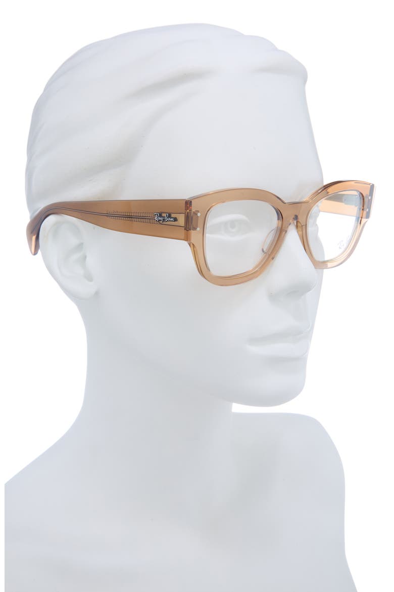52mm Square Optical Glasses, Alternate, color, LIGHT BROWN