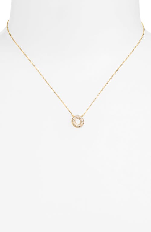 Leith Cubic Zirconia Initial Pendant Necklace In O- Clear- Gold